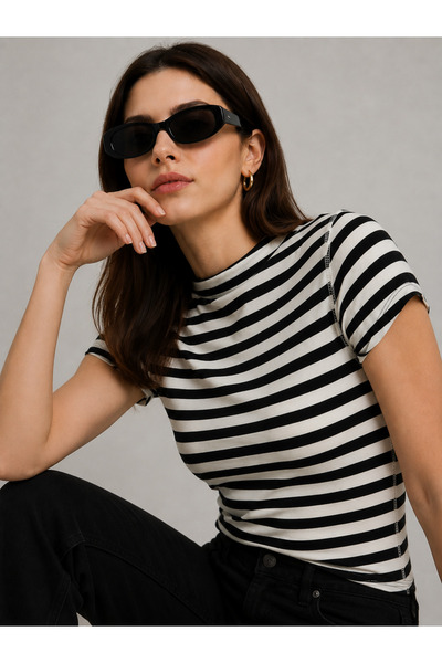 BLOUSE Cool Duruş Çizgili Fit Bluz