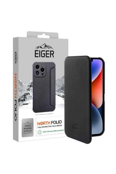 EIGER Husa North Folio Case iPhone 14 Plus Negru