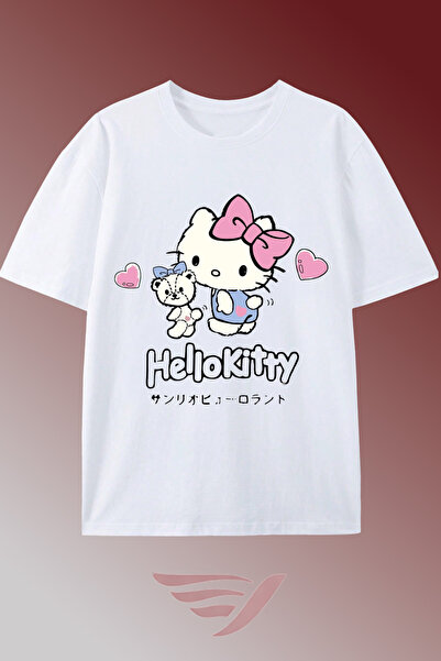 Velostra Unisex Cute Cat Printed Oversize Crew Neck Cotton Comfortable Daily ...