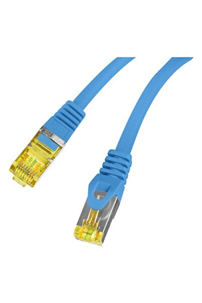 Lanberg Cordon de patch Cat.6A S/FTP LSZH cupru 1m albastru, testat cu FLUKE.