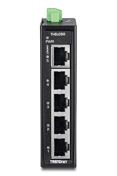TRENDnet MiniSwitch industrial Fast Ethernet cu 5 porturi pentru șină DIN