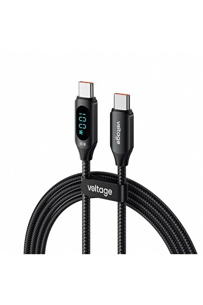 Voltage Kabel USB-C / USB-C PowerDisplay 100W PD 100cm czarny
