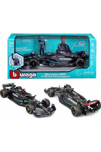 BBURAGO Model de cursă (Formula) cu figurină pilot - Mercedes-AMG F1
