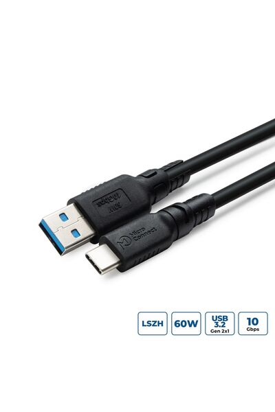 MicroConnect ColorFlex USB-C to USB-A cable 60W 10Gbps Halogenfree (LSZH), US...