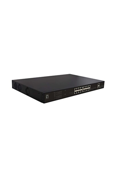 LEVEL ONE Switch PoE+ LevelOne 16xFE PoE/2xGE/2xSFP 270W 19 " neadministrat, ...