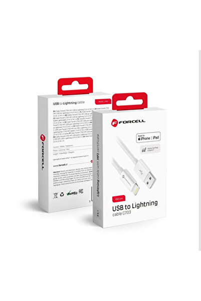Forcell Cablu USB USB-A - Lightning 1 m Bia≈Çy
