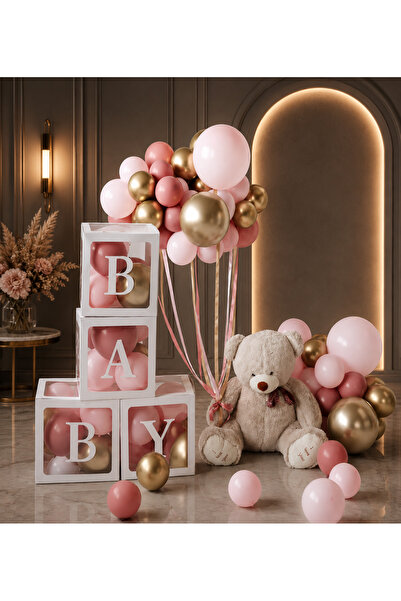 Aspak Baby Pembe Doğum Günü Seti Kutulu Happy Bırthday
