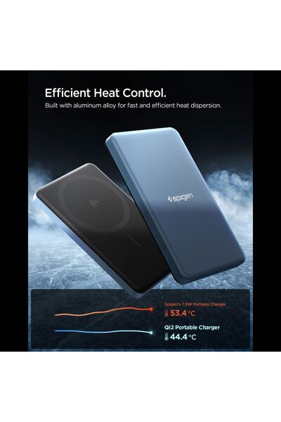 Spigen Powerbank Essential EA2205MQ 5000mAh 22.5W Qi2 albastru