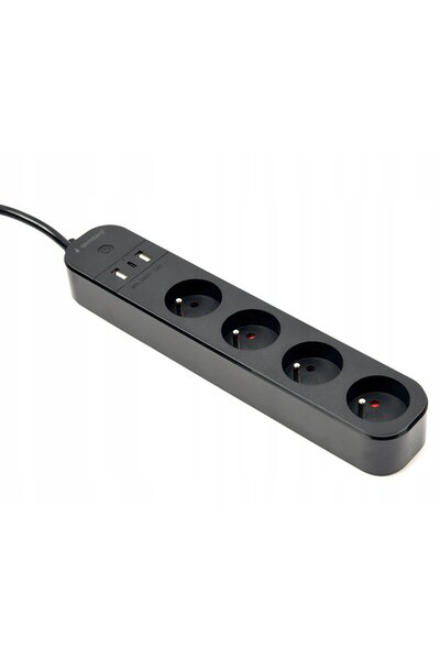 Gembird Priză inteligentă cu 4 porturi USB, negru