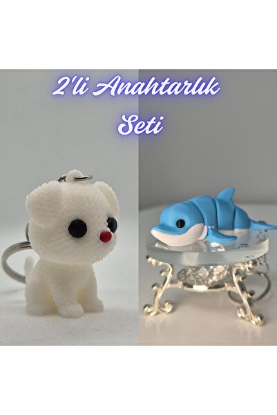 3DAtölyeMaker White Knitted Patterned Dog and Light Blue Flexible Colorful Do...