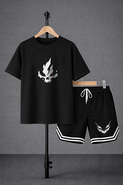 Velostra Unisex Face Printed Oversize Fit Comfortable Fit T-Shirt and Shorts Set