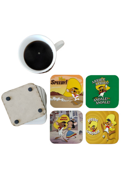 Ghostbastır Fast Gonzalez Decorative Wooden Coaster Set 0112