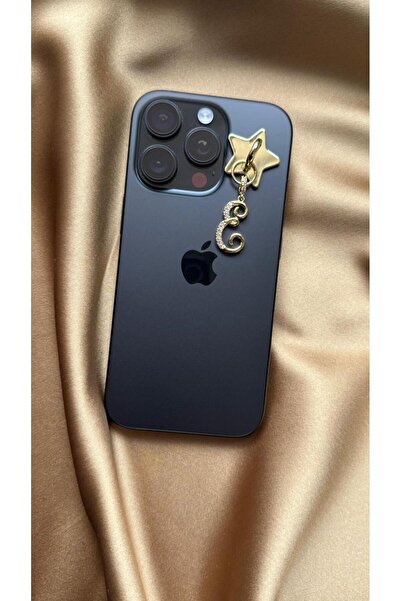 MonCheriAccessoire Gold Renk Kişiye Özel Harfli Telefon Charmı
