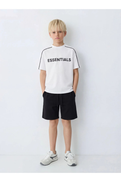 La ciel Paris Men's Essentials Slogan Top and Bottom Set