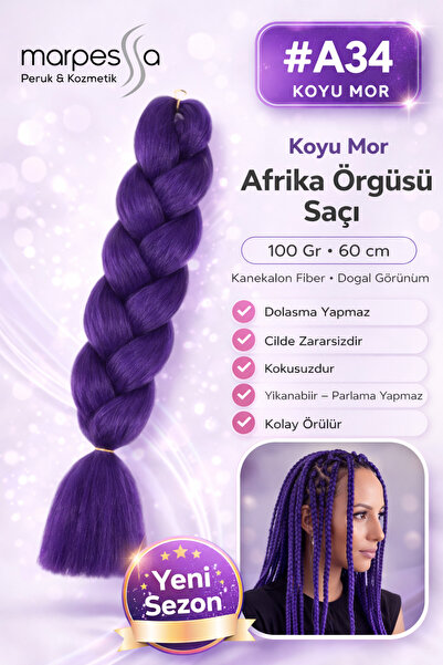 Marpessa Afrika Örgüsü Rasta Ve Box Braid Için Sentetik Saç 100gr