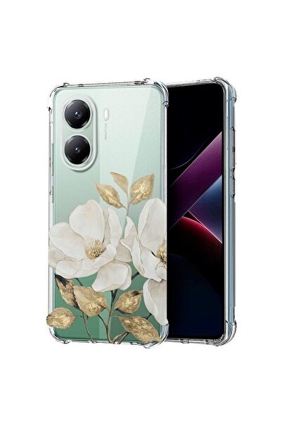bestcase Αντικραδασμική Θήκη Συμβατή με Poco X7 Pro 5G, Φλοράλ - Χρυσή Καμέλι...