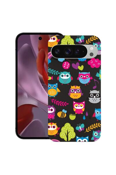 bestcase ¬Æ Husa pentru Google Pixel 9 Pro XL, Owl, Slim Silicon 0.8MM, Antis...