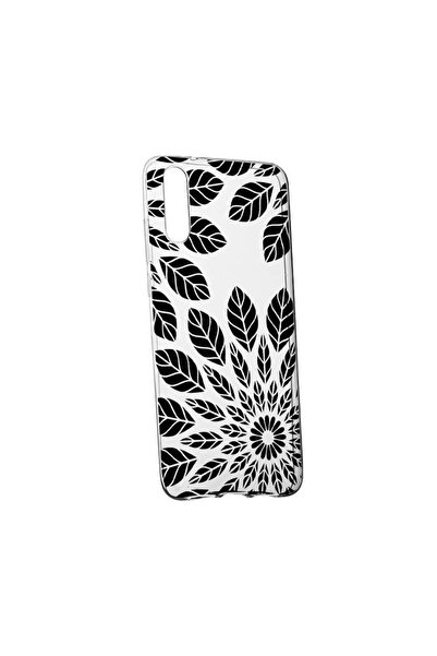 bestcase Husa Silicon, Transparent, Slim, Black Flower, Huawei P20 Plus