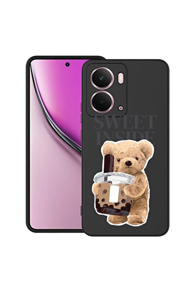 bestcase Калъф за Realme P3 с дизайн на сладко мече отвътре, TPU матов ултра ...