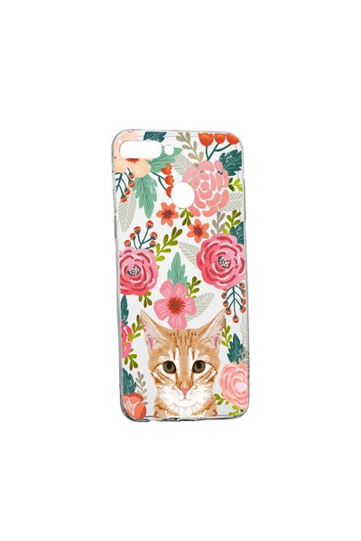 bestcase Husa Cat and Flowers, pentru Huawei Y6 Prime 2018, rezistenta la uzu...