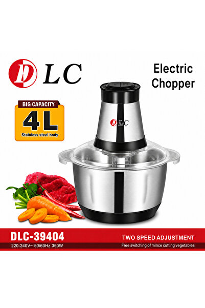 DLC 4L Stainless Steel Electric Food Chopper 350W Dual Speed Meat Mincer & Ve...