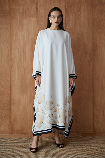 Melike Tatar Çiçekli Kaftan Elbise 32-2861