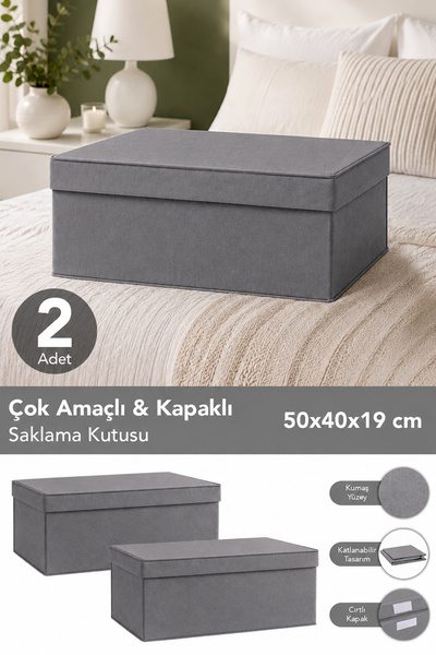 Meleni Home 2'li Organizer Baza Hurç Seti - Çok Amaçlı Kapaklı Saklama Kutusu...