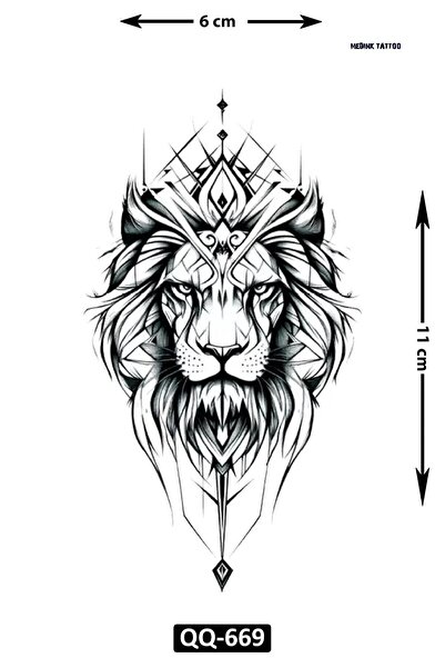 Attach Q-669 YELELİ ASLAN DESEN GEÇİCİ DÖVME-TATTO