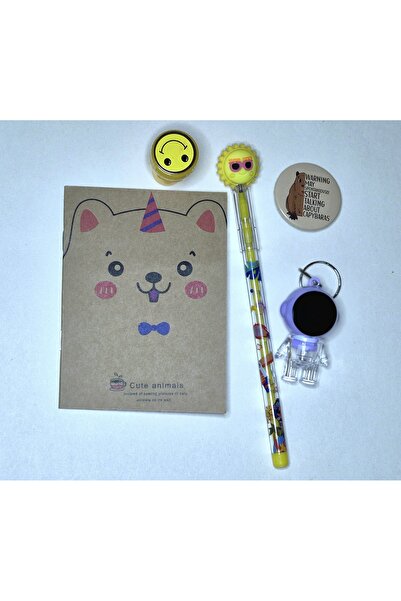 Leapin Craft Sarı Çocuk Hediye Seti 5 parça (anahtarlık/figürlü yumurtlayan k...