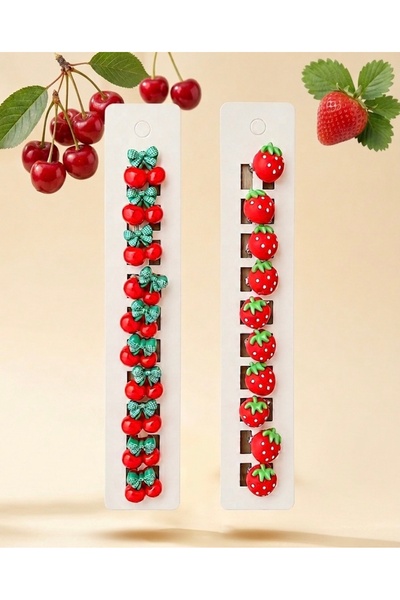 the Littles Kids Fruity Hair Hoop - 10 Pieces Cherry - 10 Pieces Strawberry M...