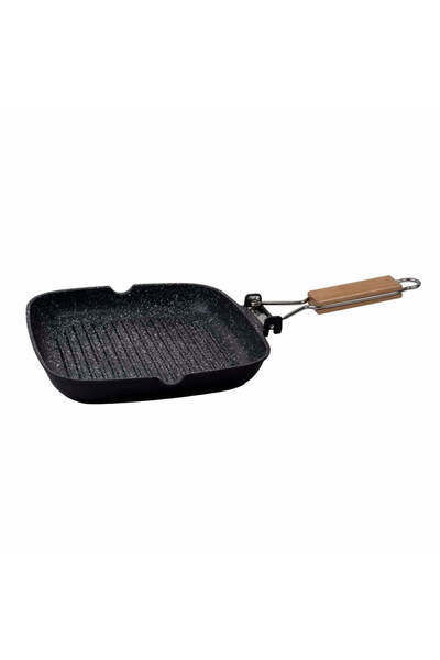 FOXMAG24 Grill pan aluminum 24 cm with granite interior and foldable handle
