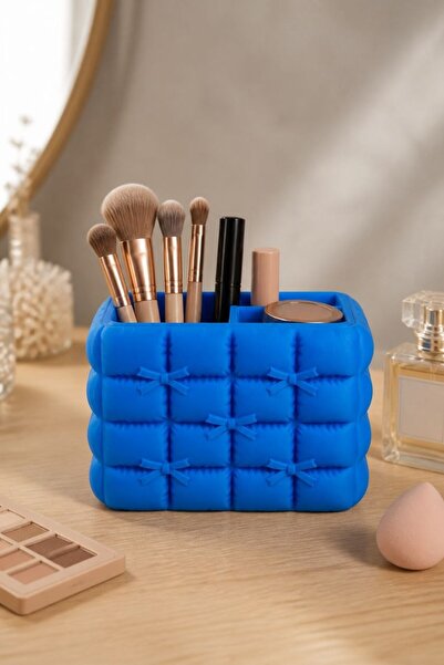 novaPrint Puffy Desktop Organizer with Bow Detail – 3D Printed Makeup and Pen...