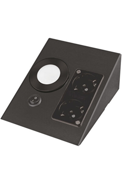 Cata CT-5110G LEDLİ ÜÇGEN SPOT SİYAH ÇİFT PRİZLİ 3200K