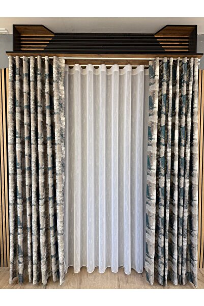 ArasyaHome Draperie Elegantă Bella cu Textură Bej-Verde Inchis