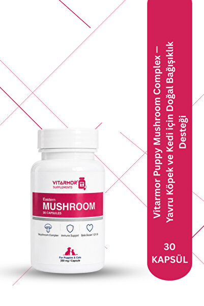 VITARMOR SUPPLEMENTS Vitarmor Puppy Mushroom Complex — Yavru Köpek ve Kedi iç...