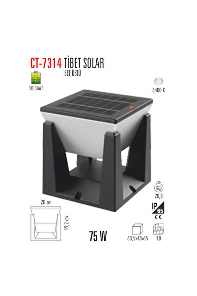 Cata CT-7314 TİBET SOLAR SET ÜSTÜ 75W