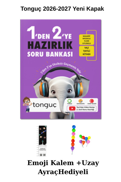 Tonguç Yayınları Tonguç 1 den 2 ye Hazırlık Kitabı 2027 MAARİF MODELİ YENİ KA...