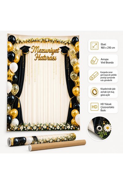 okul posterleri Mezuniyet Hatırası Brandası Fotoğraf Çekim Fon Perdesi (160x210 cm)