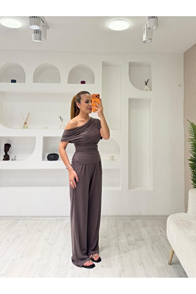 Trendingsize Cupral Low Shoulder Bat Sleeve Women's Set