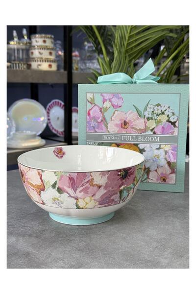 Doğudeko Retro Bohemian Bloom Porcelain Round Bowl