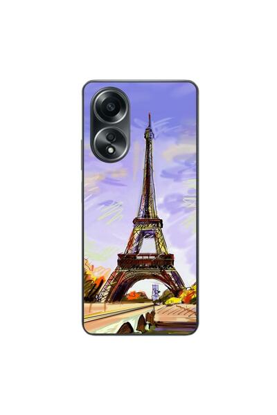 OEM Husa compatibila cu Oppo A58 4G Silicon Gel Tpu Model Desen Turnul Eiffel