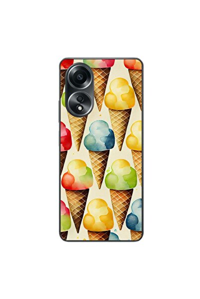 OEM Θήκη συμβατή με Oppo A58 4G, από σιλικόνη gel TPU, με σχέδιο παγωτού.
