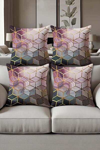 Dolce Mariee Digital Printed Soft Textured 4-Piece Throw Pillow Cover Set Krl...