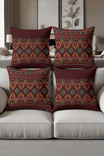 Dolce Mariee Digital Printed Soft Textured 4-Piece Throw Pillow Cover Set Krl...