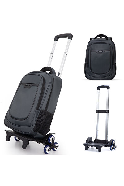 Eazy Kids 16” Backpack w/ Universal School Bag Trolley – Grey