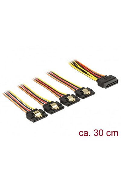 DELOCK Cablu de alimentare 4x 15 pini SATA la 2x 15 pini SATA St/Bu 30cm