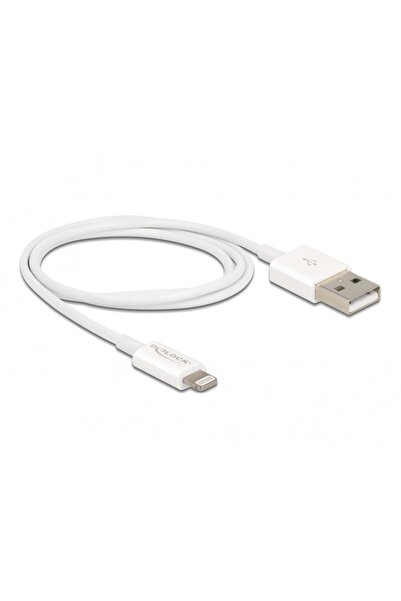 DELOCK Cablu USB de date/încărcare iPhone/iPad/iPod 1m alb