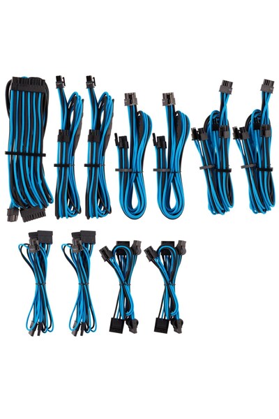 Corsair Premium Pro Sleeved Kabel-Set (Gen 4) - blau/schwarz
