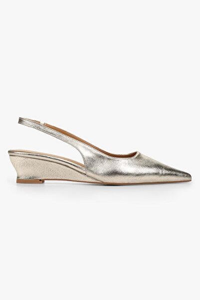Shoeberry Kadın Pluto Altın Parlak Dolgu Topuklu Stiletto