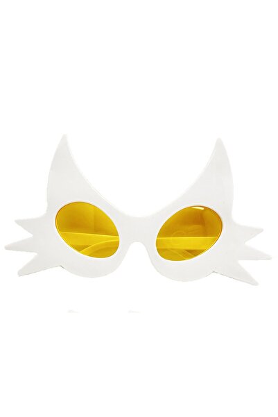 naque White color mustache designed cat party glasses 19x11 cm
